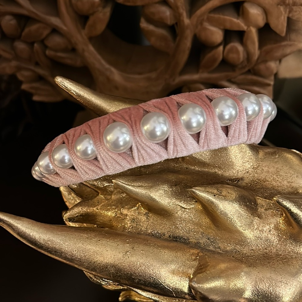 Blush pink velvet headband NW!!!